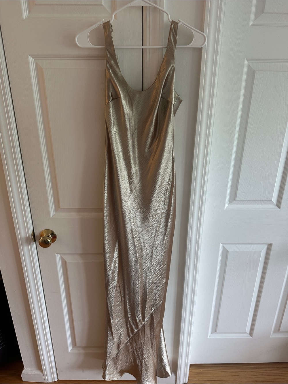 ASOS NWT Metallic Gold Slip Dress with Scoop Neck
